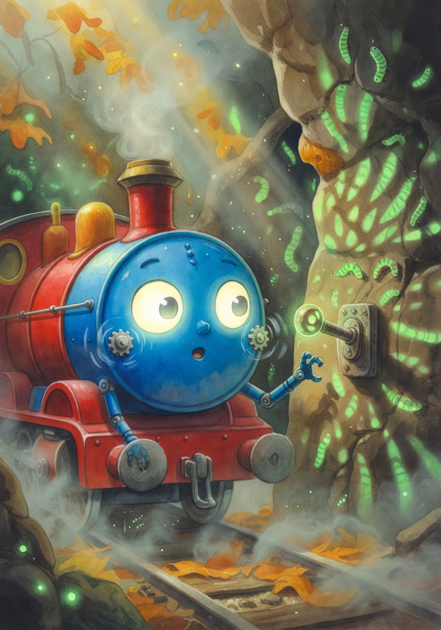 Illustration for scene 2: The Glowworm Tunnel