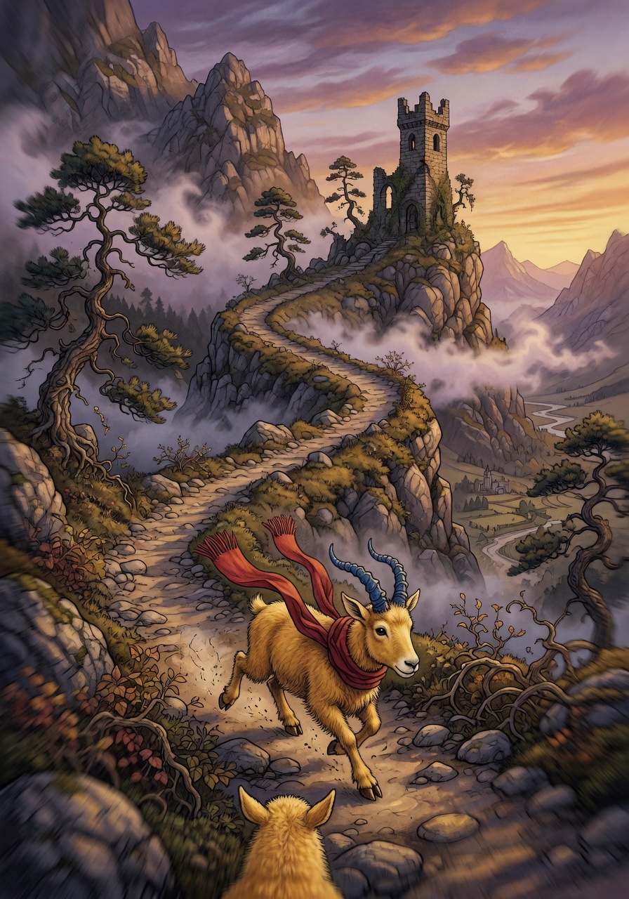 Illustration for scene 9: The Descent Gift