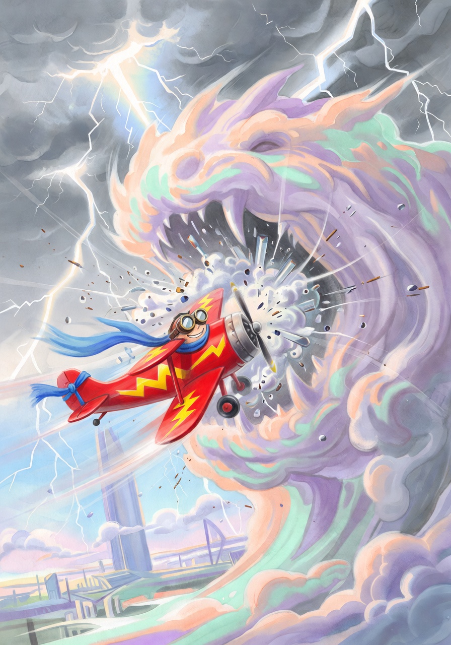 Illustration for scene 3: The Hungry Cloud Beast