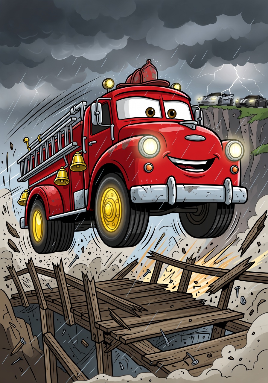 Illustration for scene 3: The Daring Leap