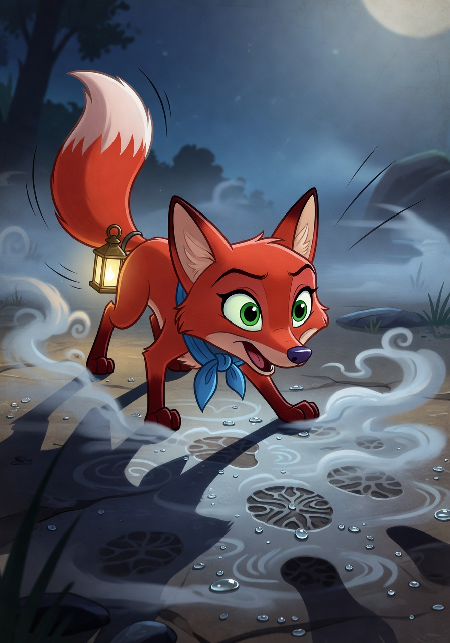 Illustration for scene 2: The Misty Prints