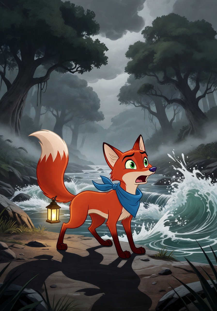 Illustration for scene 3: The Angry River